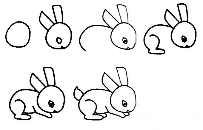 兔子简笔画步骤简单的兔子简笔画画法