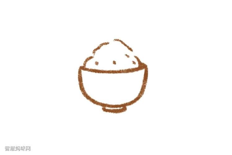 可爱简单的一碗米饭怎么画-图1简笔画作品完成图