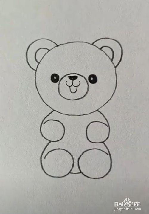 小熊怎么简笔画 教大家用0和6数字画小熊-百度经验