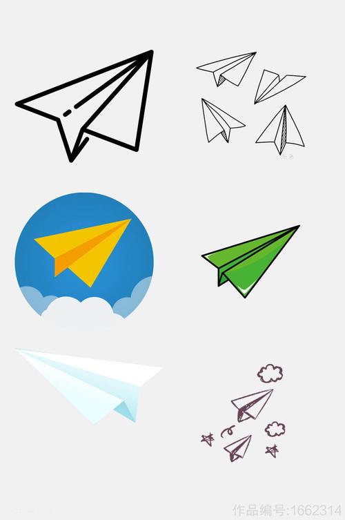纸飞机简笔画纸飞机设计元素2素材