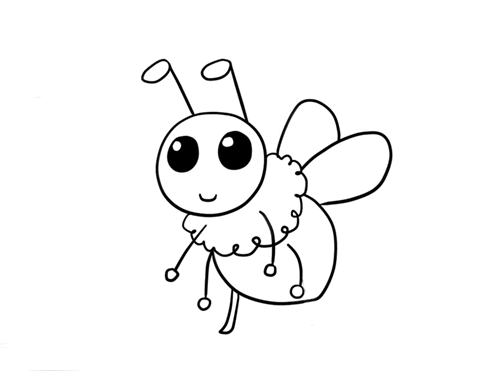 小蜜蜂简笔画画法步骤
