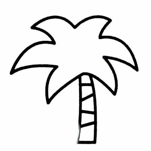 植物简笔画大全幼儿简笔画椰子树的简单画法热带植物简笔画图片树