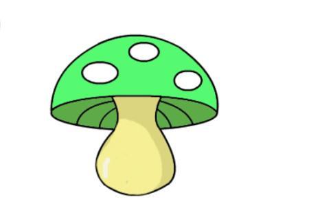 分步卡通蘑菇房简笔画图片蘑菇简笔画画法步骤 彩色蘑菇简笔画带颜色