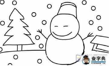 儿童简笔画创意画冰雪世界雪人寒冷冬天雪花简笔画创意画冬天去哪