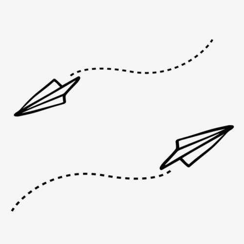纸飞机纸飞机元素png素材-90设计手绘纸飞机简笔画四个手绘纸飞机素材