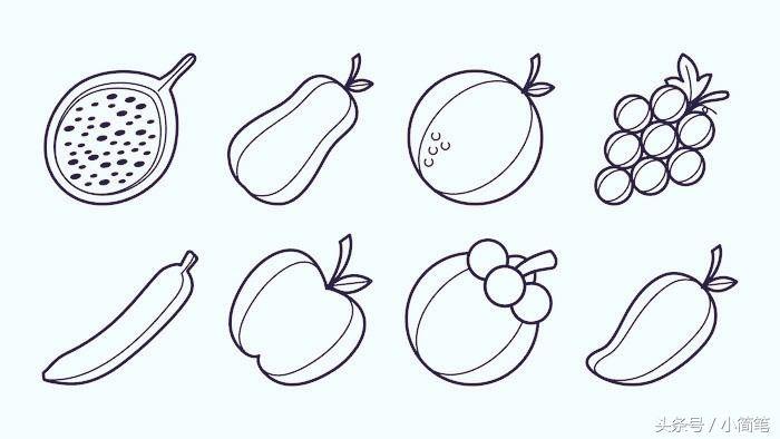 孩子叫你画水果看看你能画几种一组很全的水果简笔画素材送给你们