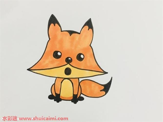 狐狸怎么画 狐狸简笔画画法 - 水彩迷
