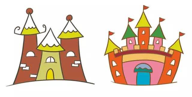 幼儿园建构房子彩色简笔画