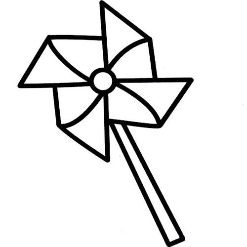 纸风车简笔画图片 纸风车怎么画 - 日常用品简笔画 - 老师板报网