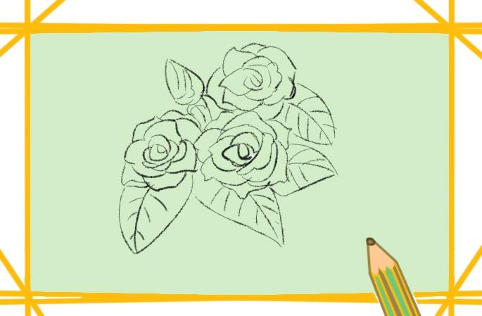 好看的蔷薇简笔画步骤1好看的蔷薇简笔画步骤2好看的蔷薇简笔画步骤3