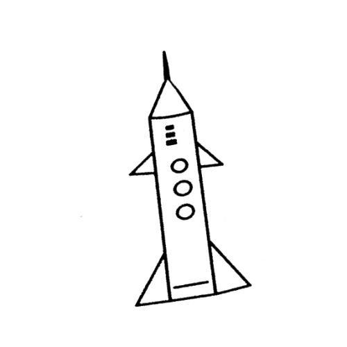儿童简笔画火箭的画法