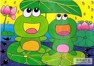 小青蛙简笔画图片大全-儿童画教案小蝌蚪找妈妈