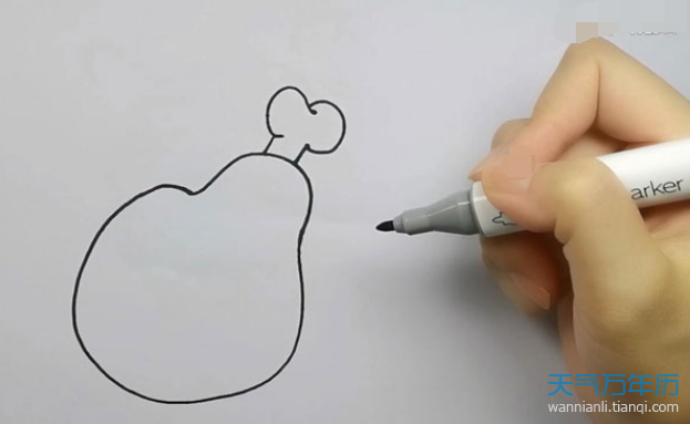 鸡腿简笔画怎么画鸡腿的简笔画步骤图解教程