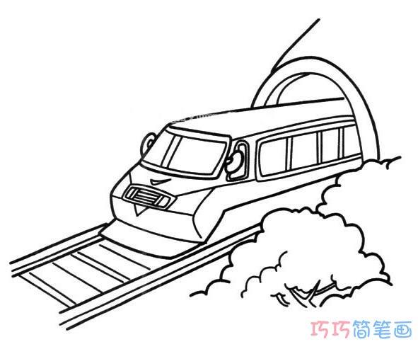 儿童动车出站怎么画简单火车简笔画图片