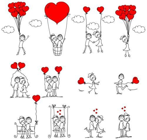 爱情卡通绘画图片大全 卡通图片简笔画爱情简笔画情侣9张爱情图片表白