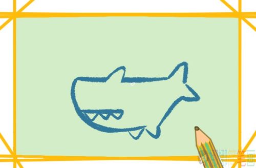 q版鲨鱼简笔画鲨鱼儿童画画法