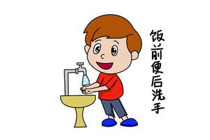 男孩幼儿洗手的简笔画图片关键词消毒液卡通手绘简笔画装饰洗手浅色系