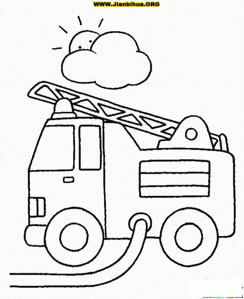 消防车简笔画图片7张-儿童简笔画大全