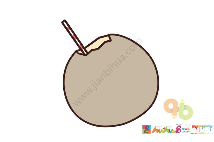简单的椰子简笔画图片
