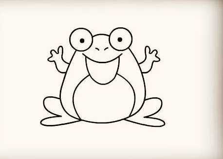 画一只青蛙蹲在荷叶上简笔画青蛙坐井观天简笔画图片教程青蛙害虫画简