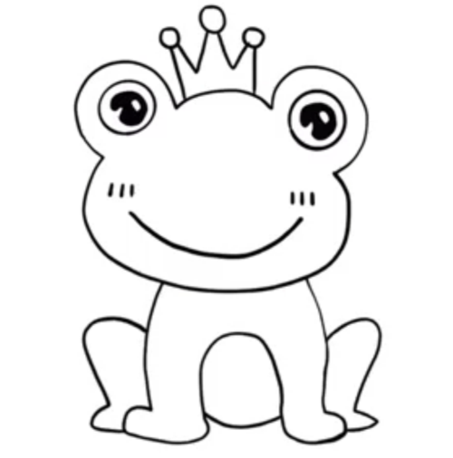 这节课我们来学习如何用简笔画的方式画出一只可爱的青蛙王子
