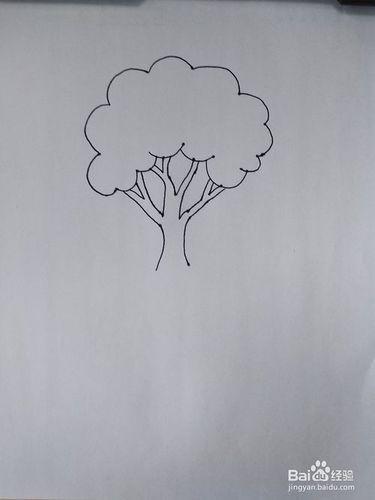 大树和小花简笔画
