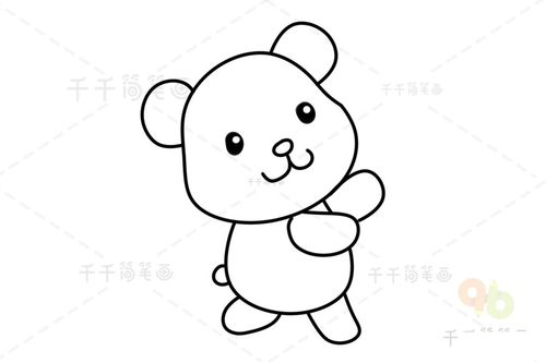 动物简笔画 小熊简笔画 早教学画画小熊简笔画可爱的动物简笔画图片