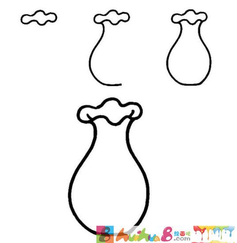 儿童简单花瓶的画法步骤简笔画教程好看