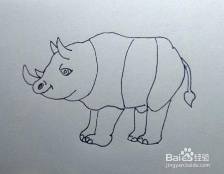 简笔画教程如何一步一步画犀牛