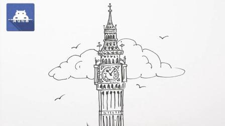 河马画世界 英国伦敦议会大厦顶的大本钟简笔画入门 伊丽莎白塔楼
