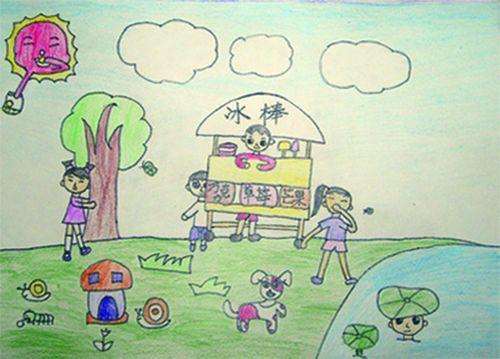03  儿童画 03  铅笔画 03  假期去公园游玩自然公园简笔画图片