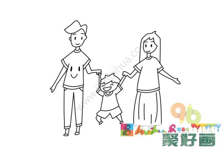 幼儿园简单绘画一家人幸福的一家简笔画大全一家人简笔画图片快乐的
