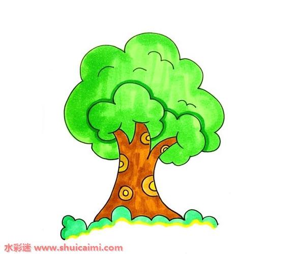 大树怎么画 儿童画大树简笔画简单好看带颜色 - 水彩迷