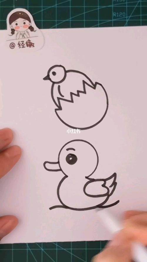 儿童创意简笔画用瓶盖画小鸡和小鸭简笔画小朋友绘画简笔画教程