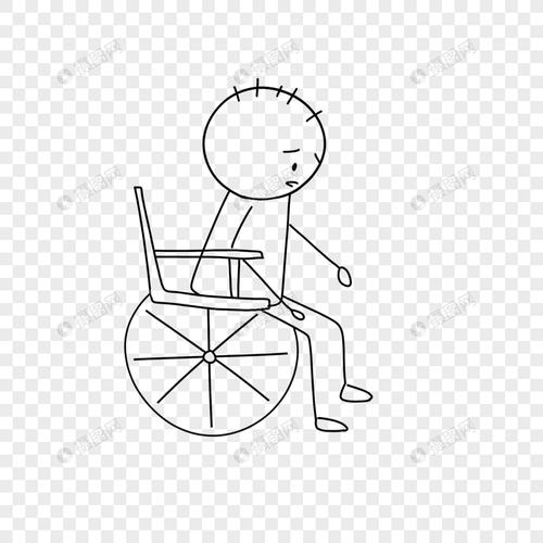 坐轮椅的小人简笔画