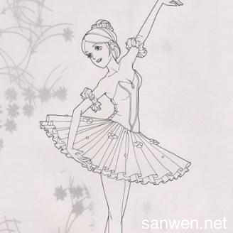 水上芭蕾舞者跳舞的小女孩简笔画芭蕾舞者唯美简笔画卡通芭蕾舞女孩
