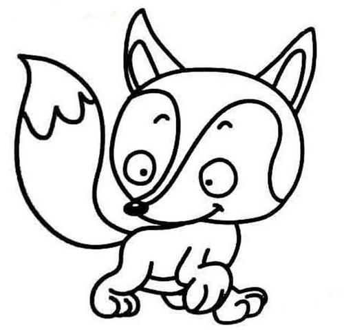 简单好看的卡通狐狸简笔画绘画图片儿童文艺-绘艺素材网