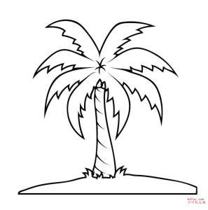 海滩树简笔画椰子树简笔画海边的椰子树三亚风情简笔画 第1页椰子树