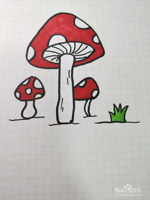 小蘑菇拉二胡百度云蘑菇简笔画画法步骤 彩色蘑菇简笔画带颜色蘑菇简