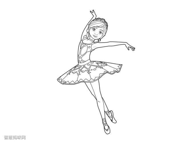跳芭蕾的小女孩简笔画图片