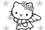 动漫 儿童画kitty猫简笔画像天使一样的kitty猫