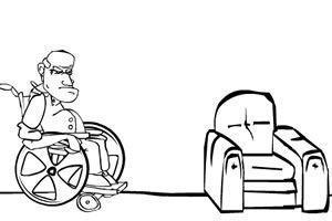 简笔画石头轮椅