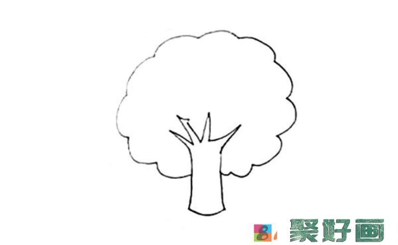 学画彩色的苹果树简笔画步骤图怎么画简笔画教程