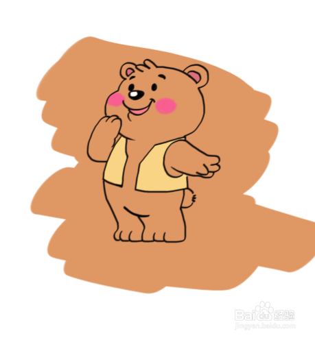 卡通简笔画开心的小熊