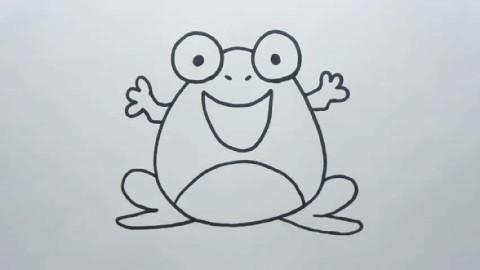 蹦蹦跳跳的青蛙简笔画出小可爱