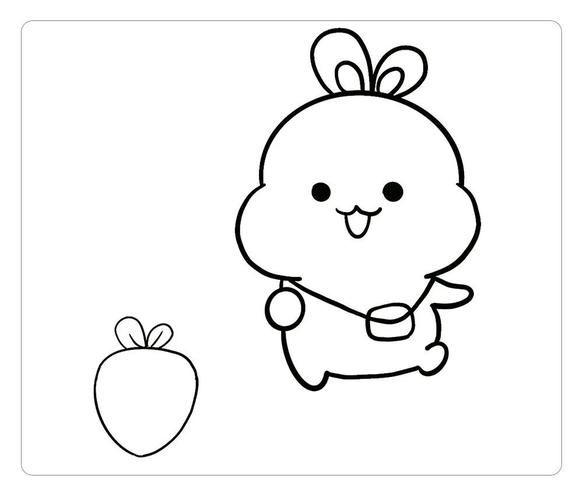 可爱的小白兔简笔画 hi大家好今天画一幅可爱的小白兔简笔画我们