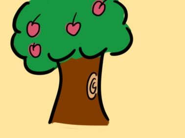 容易画的苹果树上色简笔画图片教程