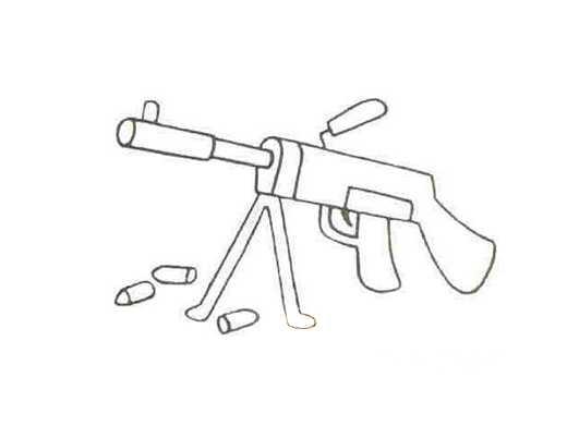 怎么画玩具机关枪的简单画法简笔画教程