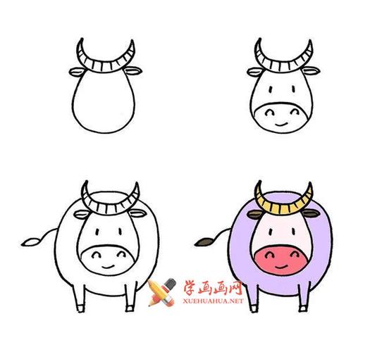 小牛的简笔画画法教程合集家禽家畜简笔画简笔画