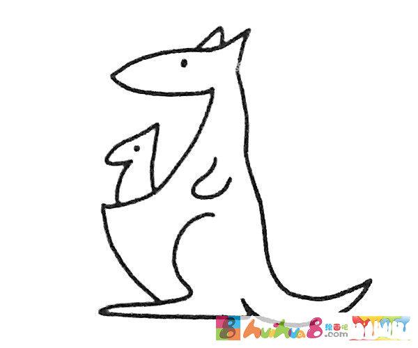 6款卡通袋鼠简笔画图片怎么画简笔画教程绘画吧-画画